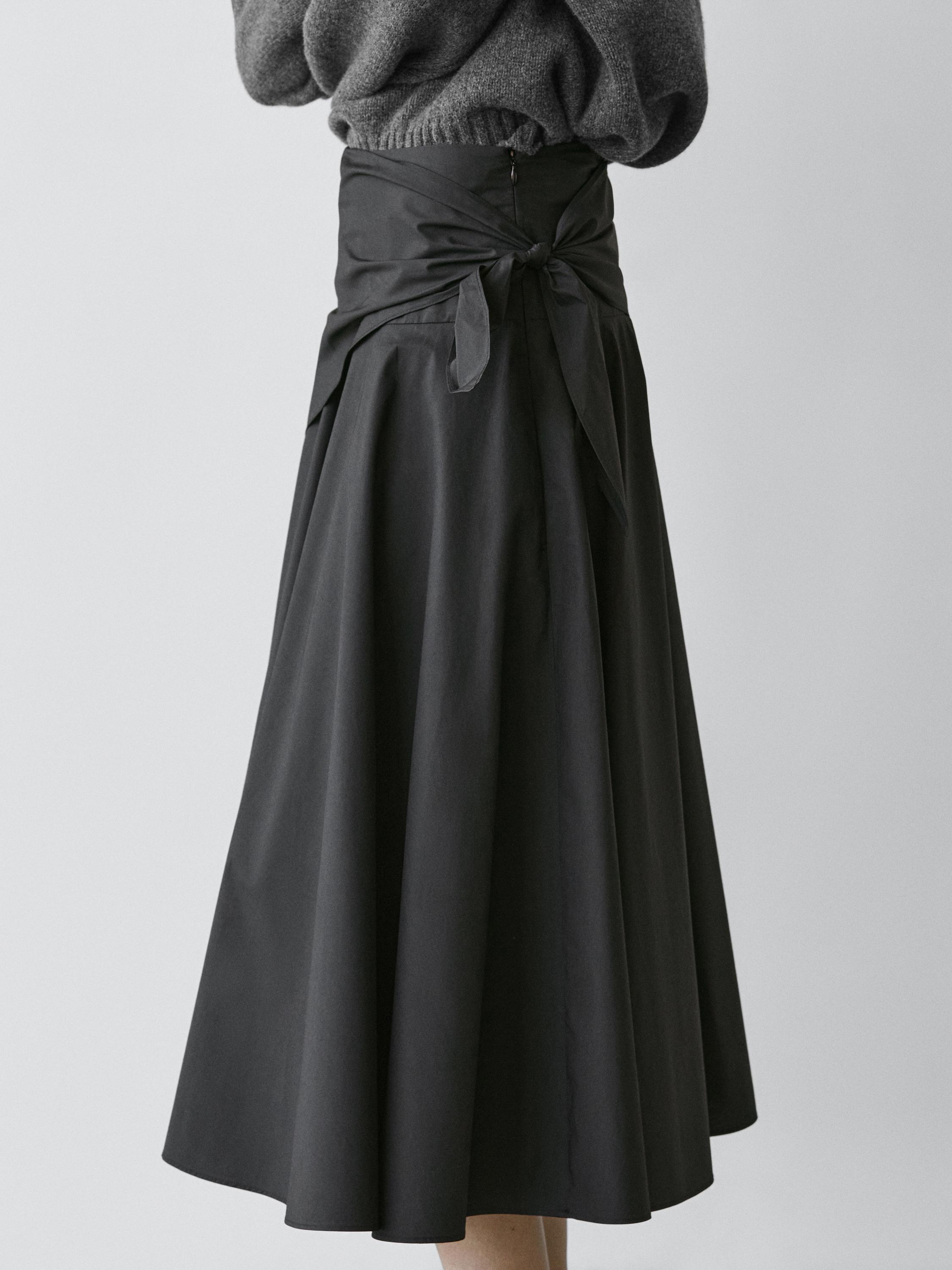 Midi skirt with scarf detail